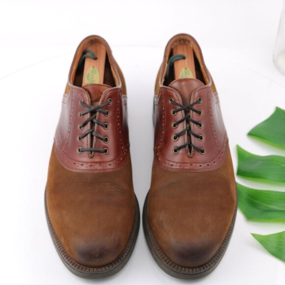 Johnston and Murphy Tabor Saddle Oxford Dress Shoes Mahogany Brown Leather 10.5 Johnston & Murphy Mens Size 10.5M Brown Tabor Saddle Oxfords  main image 2